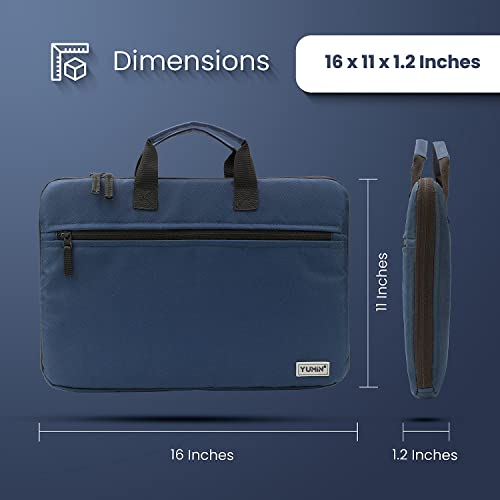 Image of Yumin Polyester Laptop Sleeve Cover Case Bag 16 Inch For MacBook /HP /Lenovo /Asus Waterproof (YS13 BLUE 180 Degree) (16 Inch)