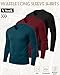 Ficerd 3 Pack Men's Waffle Thermal Long Sleeve Shirts V Neck Underwear Tops Casual Knit Undershirts Pullover Sweaters(Black, Burgundy, Emerald Green,Large)