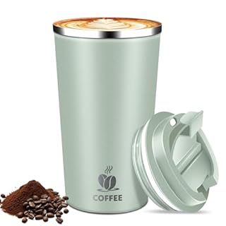 Hwawhin 17oz Insulated Travel Coffee Mug with Flip Lid – Leakproof Stainless Steel Insulated Coffee Tumblers, Reusable Coffee Cup for Hot & Cold Drinks, Perfect for Camping & On-the-Go
