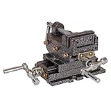 Dema 2-Achsen Maschinenschraubstock - Präzise Fixierung für Ständerbohrmaschinen & Holzfräsen. Backenbreite 80 mm, Spannweite 75 mm, 2-achsige Verstellung