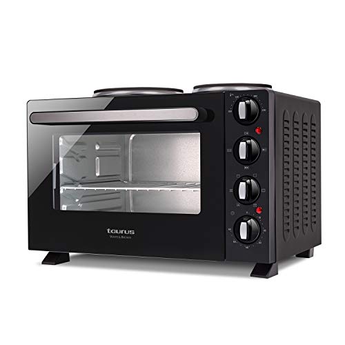 Taurus Electrifying Volcan - Four électrique avec plaques de cuisson 1500W, four à convection, 2...