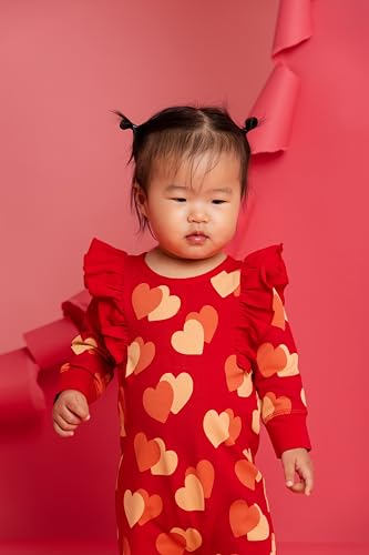 Image of MONICA + ANDY Double Ruffle Romper, 100% Organic Baby Clothes for Girls, Baby Onesie, Newborn, Infant & Toddler Sizes