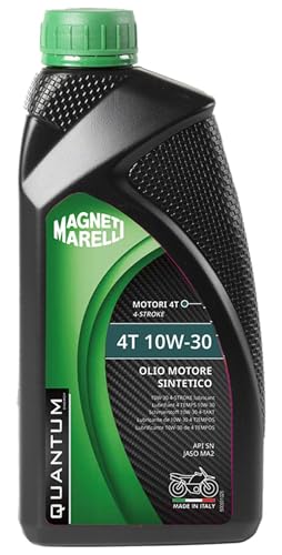 Aceite sintético Quantum Energy Quantum Marelli 4T 10W30, 1 litro | Lubricante para motocicletas para motores de 4 tiempos con embrague en baño de aceite | Arranque rápido y protección constante