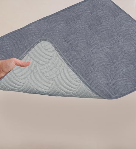 Image of HOMETHREADS Innovative Premium Velvet Sofa Cover Mat with PVC Backing for Non-Slip Comfort (C Grey, 2Pc Armrest Mat | 50x70cm)