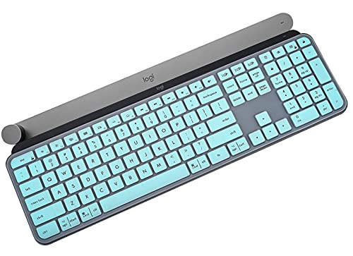 Image of Keyboard Cover Skin for Logitech MX Keys Mac Wireless Keyboard, Logitech Craft Advanced Wireless Illuminated Keyboard, Logitech MX Keys Craft Cover - Mint