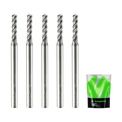 Image of 4mm Shank 3mm Cutting Dia. Carbide Square End Mills 4 Flute AlCrN Coated CNC End Mills, Apply for Alloy Steel, Stainless Steel, and Various Cast Iron (5PCS)
