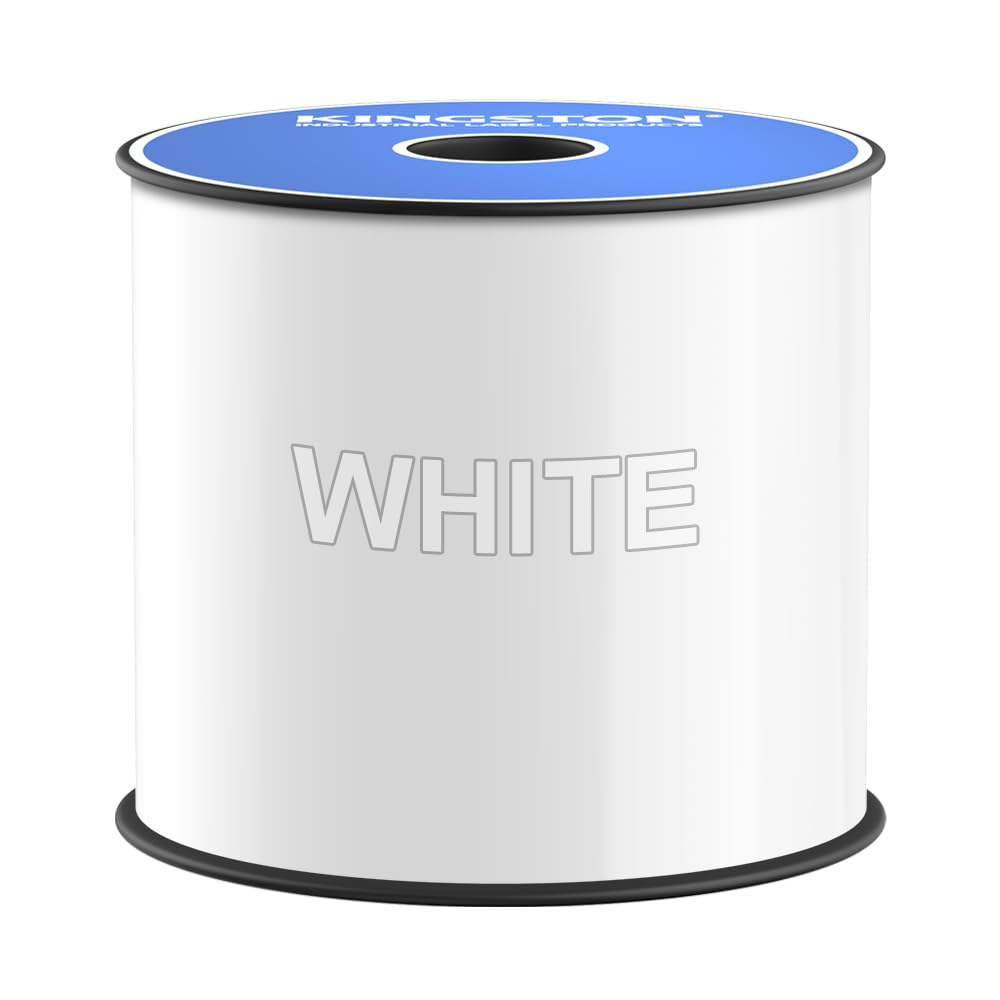 Kingston Premium Vinyl Label Tape, White, 4" x 150' for DuraLabel, LabelTac, VnM SignMaker, SafetyPro, Viscom and Others