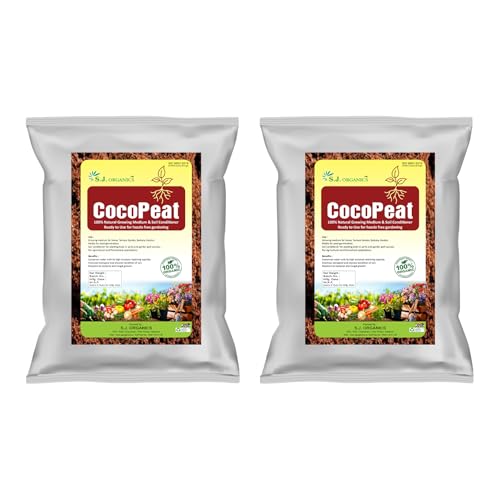 Image of SJ Organics Cocopeat Powder Ready to Use 2 Kg - Coconut Coir for Plants, Soil Conditioner for Seed Germination, Potting Mix, Indoor & Outdoor Gardening, Organic