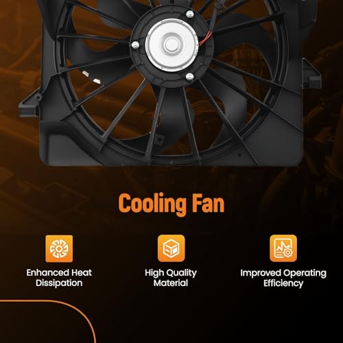 Image of maXpeedingrods 68033228AA Radiator Cooling Fan Assembly with Motor for Jeep Liberty 2008-2012 V6 3.5L 3.7L, 621391 621-391 621940 76241