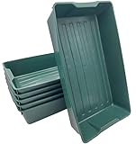BURI 6X Universal Gärtnerbox Pflanzschale 58x32x11cm Anzuchttopf grün Pflanzwanne Blumenkasten Anzuchtschale eckig Profi Saatschale - robust, wetterfest, frostfest