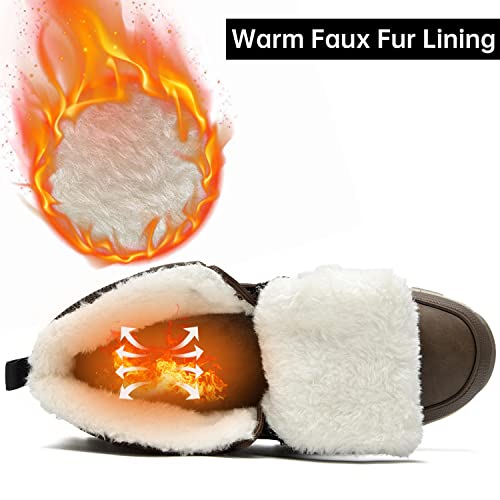 Image of Jinta Shoes Mens Womens Winter Snow Boots Hiking Climping Booties Warm Waterproof Fur Lined Non Slip Leather Ankle US 4-14.5