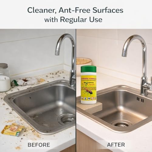 Image of Ecoclean All Ants Repelling Powder - 150g (1, 150 g (Pack of 1)) | Fast Acting, Wall Sticking, Long Lasting Powerful Effect for Home & Garden