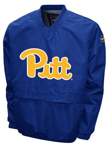 2Bhip NCAA Pitt Panthers Adult Blue Lightweight V-Neck Windbreaker Wind Shirt Pullover Jacket For Men