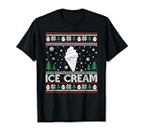 Ugly Christmas Sweater Design Funny Ice Cream Ugly Xmas Men Women T-Shirt