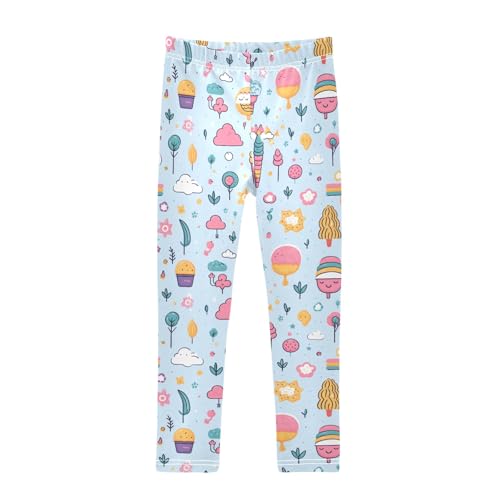 Ice Creams Girls Leggings Athletic Pants Tights Stretch Bottom