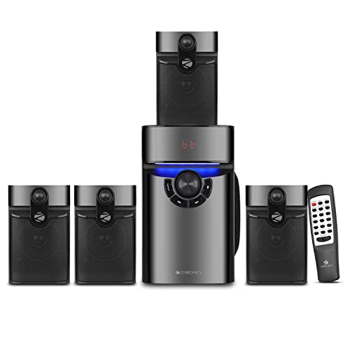 Image of ZEBRONICS Bronze 100 72 Watts RMS, 4.1 Speaker with Bluetooth 5.0, LED Display & Lights, Remote Control, USB, SD, AUX Input, FM Radio and Stylish Design