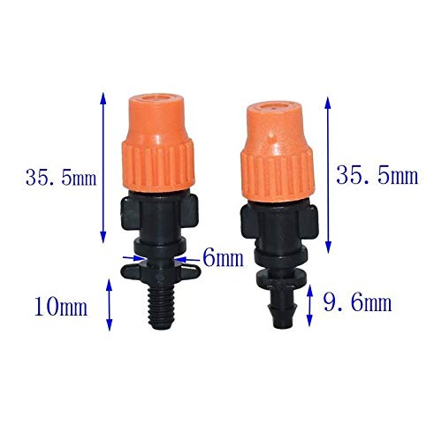 Annaffiatura del giardino irrigazione del prato in Irrigazione a goccia Atomizzata ACQUA ACQUA REGOLABILE MICRO ARGRINGHER ARGRINGHER, CON CONNETTORE A VITE 1/4 pollici Barb Sprinkler Testa 100