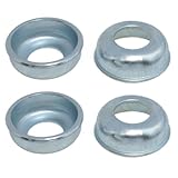 Meuey Lyot 4PCS Silver Bicycle Front hub Cups Bike Hub Cup Mountain Bike Bearing Bicycle axle nut for Road Bikes Mountain Bikes Flat Bikes (Silver)