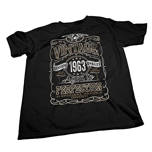 60Th Birthday Gift T-Shirt Men - Vintage 1963 Aged To Perfection - Dk. Heather-002-Xl #TOP1