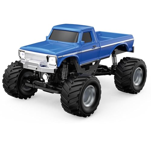 ARRIS 1:36 Mini RC Crawler, 4WD Off-Road RC Car with 2.4G Remote, Battery & Lights RTR for Adults Hobby Gifts (Blue)