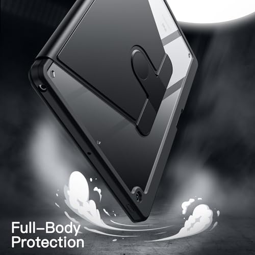 Image of JETech Rotating Cover Case for iPad 9 /8 /7 (10.2-Inch, 2021 /2020 /2019 Model, 9th /8th /7th Generation) with Pencil Holder, 360 Degree Rotation Protective Stand Cover Clear Back (Black)