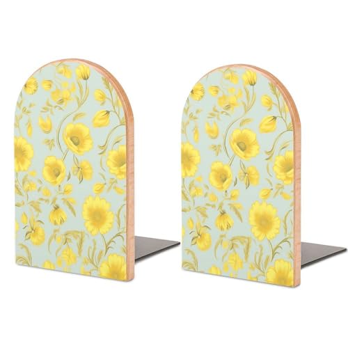 Support de livres peu encombrant imprimé floral jaune - 2