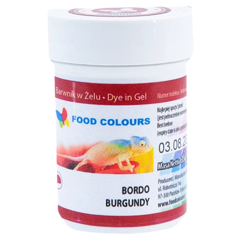 Todos los colorantes alimentarios a elegir (gel 35 g Borgoña): fondant, mazapán, cupcake, helados, gelatina, caramelo, bebidas, alcohol. Color alimentario.
