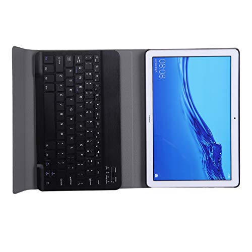 TianTa Huawei MediaPad M5 Lite Coque Clavier QWERTY, Étui avec Détachable sans Fil Bluetooth Support Intelligente Cuir PU Magnétique Housse pour Huawei MediaPad M5 Lite / BAH2-W19 2018 10.1" - Noir