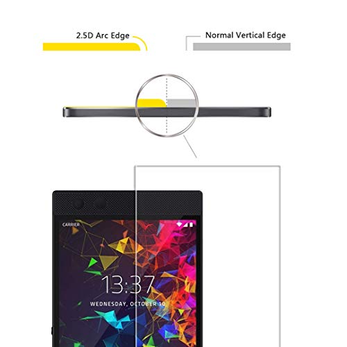 Orzero (3 Pack) For Razer Phone 2 (2018) Tempered Glass Screen Protector, 2.5D Arc Edges 9 Hardness Hd Anti-Scratch Bubble-Free (Lifetime Replacement) #TOP2