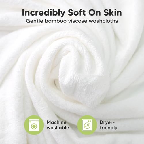 image for KeaBabies 6-Pack Soft Baby Washcloths, Viscose from Bamboo - Kids, New