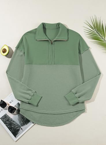 Image of SHEWIN Women Fall Sweatshirt Casual Half Zip Pullover Fall Top 2026 Clothes
