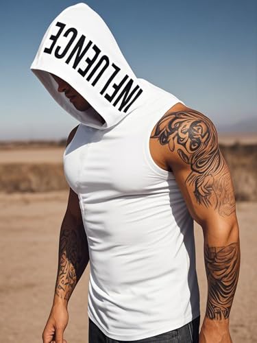 FLYFIREFLY Men's 2 Pack Workout Hooded Tank Tops Bodybuilding Athletic Sleeveless Muscle Cut Off T Shirt Gym Hoodies 7