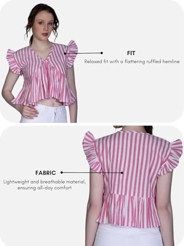 Image of DHRUVI TRENDZ Women's Cotton Regular Fit Top