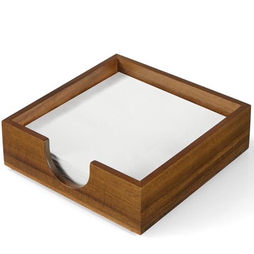 Acacia Wood Napkin Holder for Table Decor
