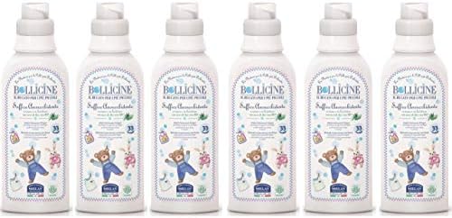 Bollicine Baby Fabric Softener Eco Organic Vegan Dermatology Tested for Sensitive Skin, Concentrated 33 Washes 500ml (Six Bottle Pack)