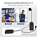 Wireless Microphone System for 4 People,2.4G Wireless Headset Mics and Handheld Mics 2 in 1,Ideal for Speakers,Voice Amplifier,PA System,Teacher,Tour Guides,Fitness Instructor
