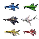 QUXVUIS Flugzeugspielzeug Set enthält Flugzeugmodellspielzeug aus Legierung im Maßstab 1:64, 6 Farben, Sammler und Luftfahrtbegeisterte, Flugzeugmodell Ausstellungsständer, Desktop Dekoration