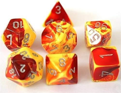 Miniatura 5 de Chessex CHX26450 Juego de dados Géminis rojo-amarilloplateado, talla única, multicolor