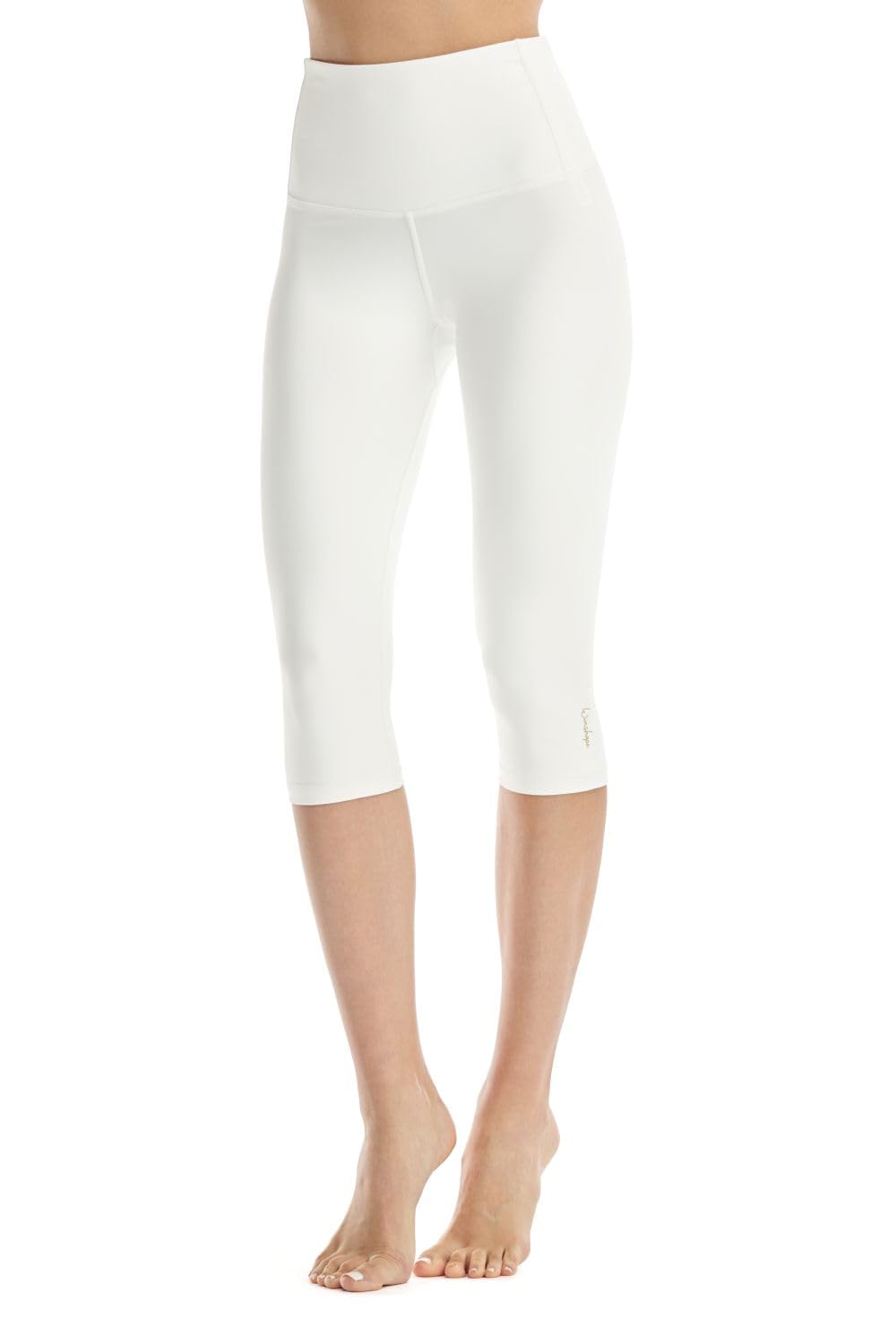 WINSHAPE Damskie legginsy Winshape Functional Comfort ¾-Tights Hwl217c "high waist" z aplikacją w kształcie litery V i ściągaczem Core-Band