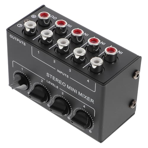 ABOOFAN Mezclador de Audio Portátil Pasivo de 4 Canales Cx400 Mini Mezclador Estéreo Control Independiente Carcasa ABS y Hierro bajo Ruido para Dj Conciertos y Estudio