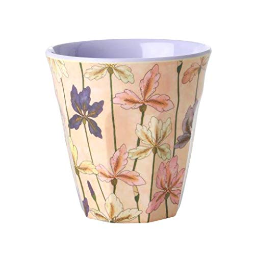 Rice Melamine Cup with Iris Print - Two Tone - Medium
