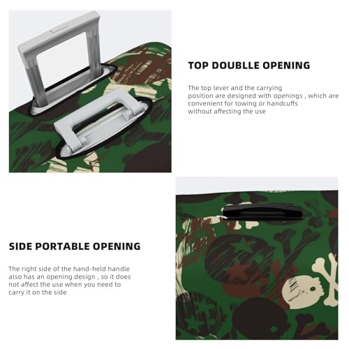 Camouflage Skull For Travel Luggage Cover Suitcase Protector Fits 18-32 Inch Travel Luggage Protector Elastic Luggage Anti-Scratch Suitcase Cover3