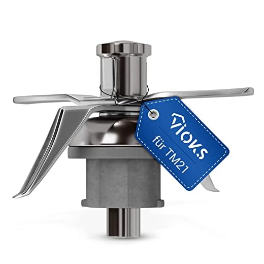 VIOKS Cuchilla de Repuesto Vorwerk Compatible con Robot de Cocina Thermomix® TM21 - con 4 Cuchillas y Junta incluida - Fabricado en Acero Inoxidable, pequeña