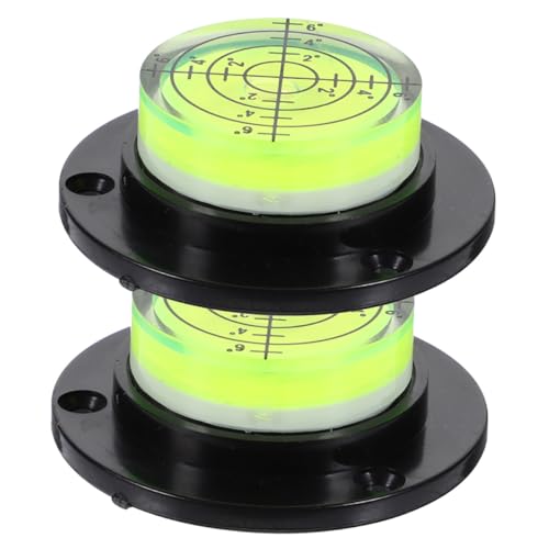 SOPOTUTU 2個 コンパクト軽量水平泡 水準器ツール 高精丸型気泡計 ベース付 持ち運び便利 カメラ三脚ターンテーブル用測定器