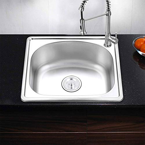 SUS304 Edelstahl Spüle Single Bowl Tank Geschirrspüler Becken Manuelle Verdickung Geschirrspüler Küchenspülen 0604