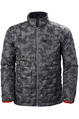 Helly-Hansen Lifaloft Insulator Ski Jacket for Men - Lightweight, Water-Resistant & Windproof with Handwarmer Pockets, 964 Charcoal Camo - Small