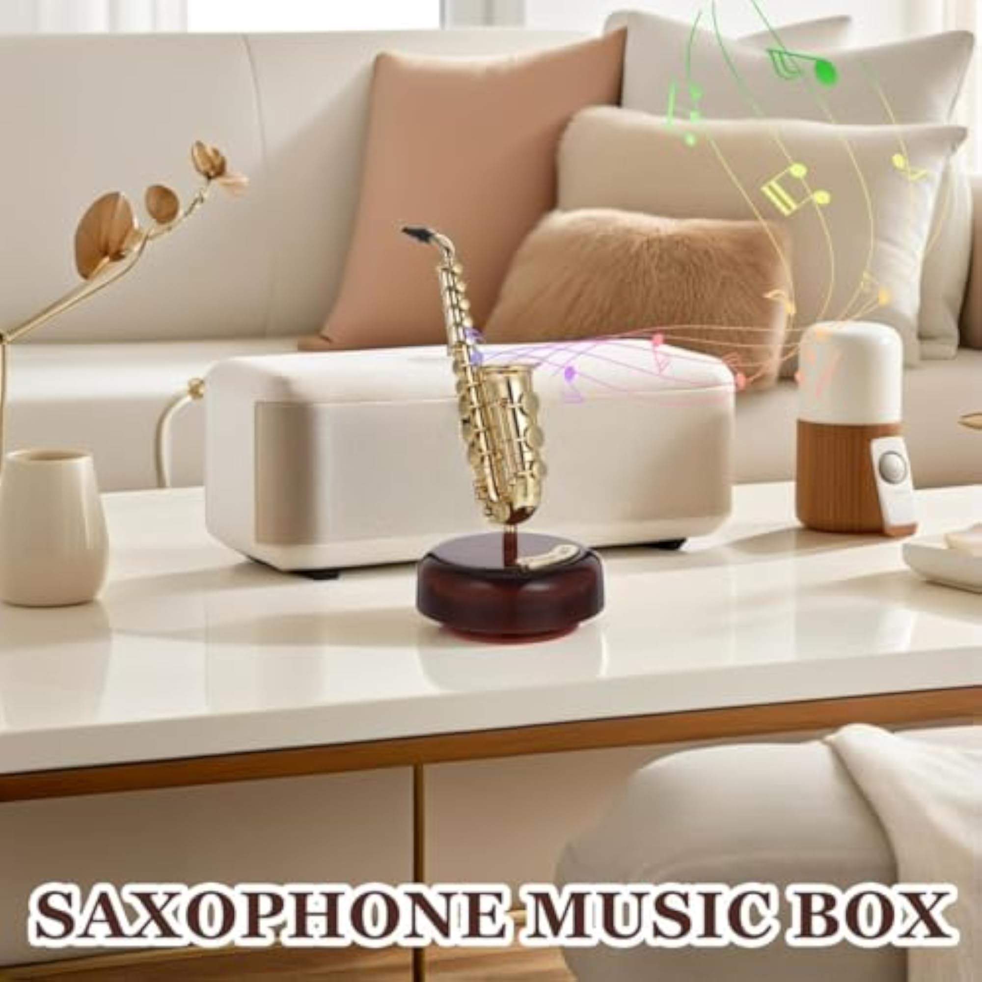 Music Box With 360 Degree Rotating Vintage Instrument