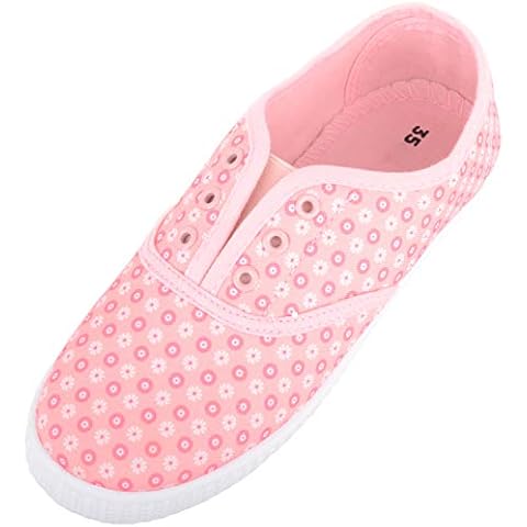 Children's Floral Slip On Pumps - Pink Cover