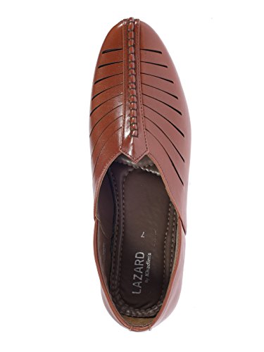 Image of Lazard from Khadims Mens Brown Faux Leather Ethnic Shoe -7
