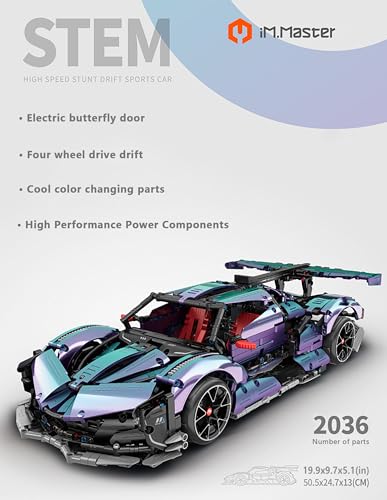 Image of Super Sports Car Building Blocks Set, 1:10 Apollo IE Raceing Car Model Building Race Engineering Toy for Adults, Remote Control Drifting Hypercar with 5 Motors(2036 PCS)